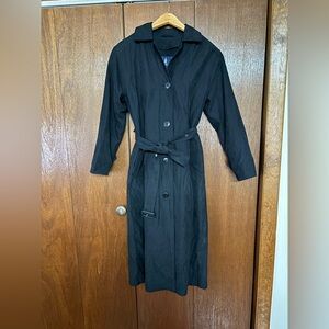 NWOT London Fog Black Trench Coat Size 2P